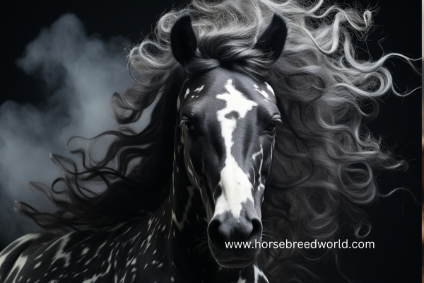 black and white horse 
